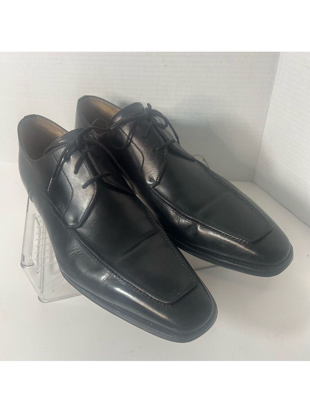 Magnanni Black Leather Men's Lace Up Oxford Shoes James Bond Wedding 10M